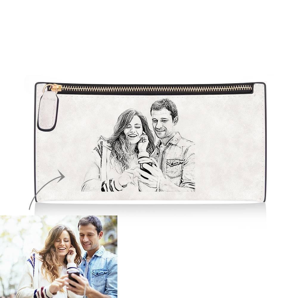 Anniversary Gift Custom Wallet For Her - Grey