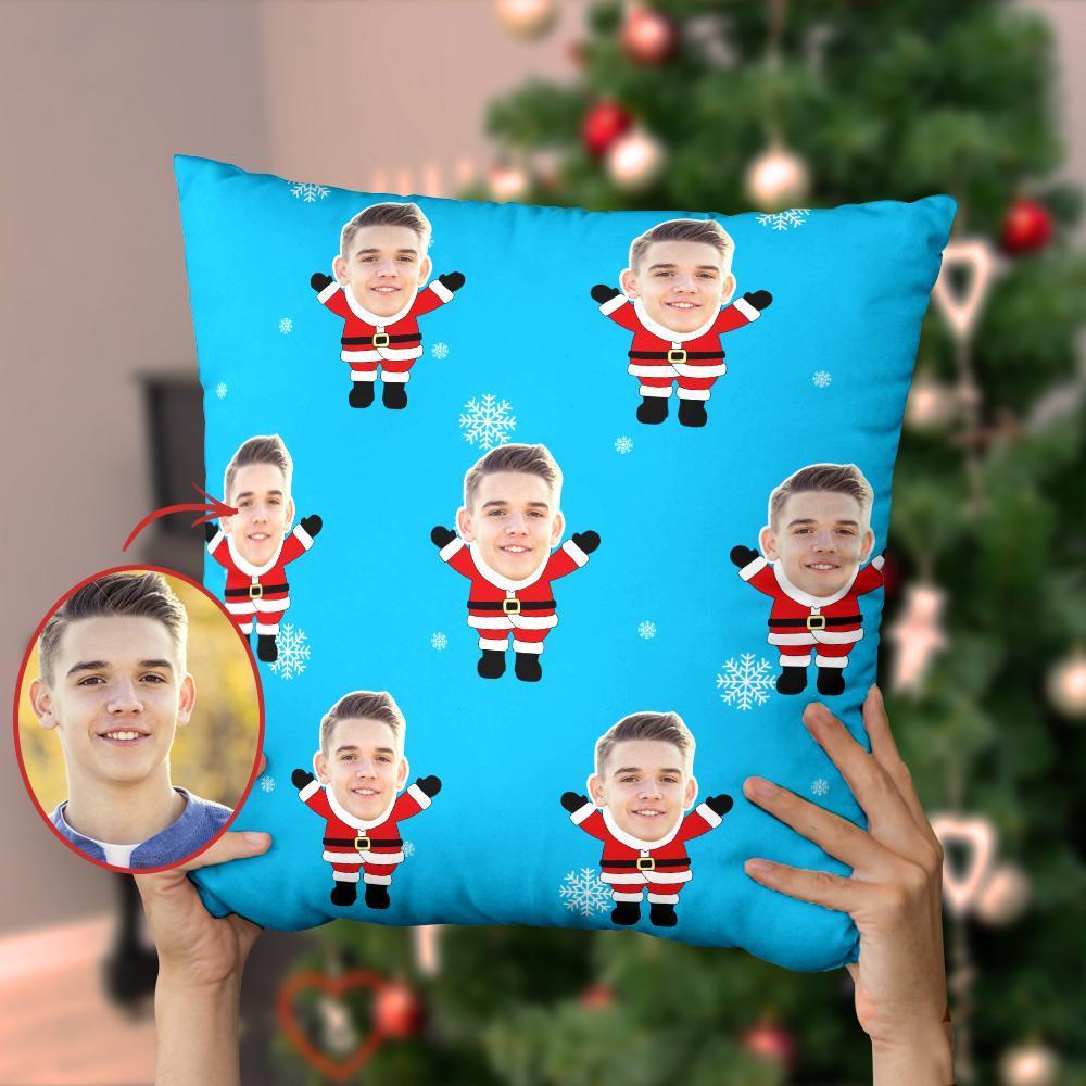 Christmas Gifts Christmas Throw Pillow With Face Santa Claus Snowflake