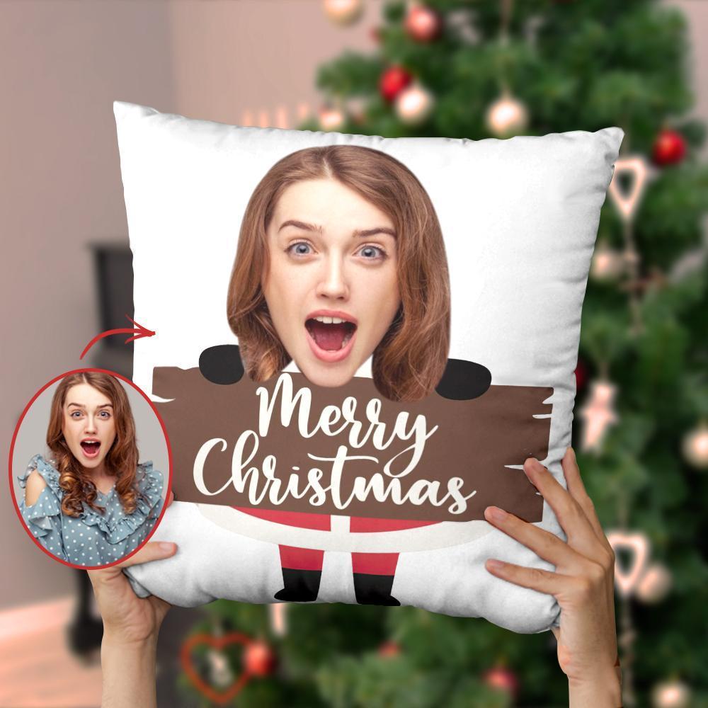 Christmas Gifts Custom Christmas Pillow With Face Merry Christmas