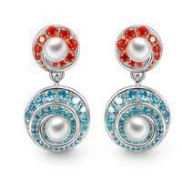 women's Swirl Sterling Silver Zirconia Stud Earrings