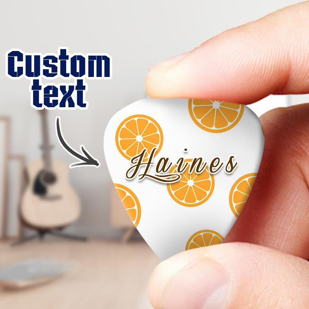 Orange Gift Custom Guitar Pick Gift For Boyfriend - 6pcs