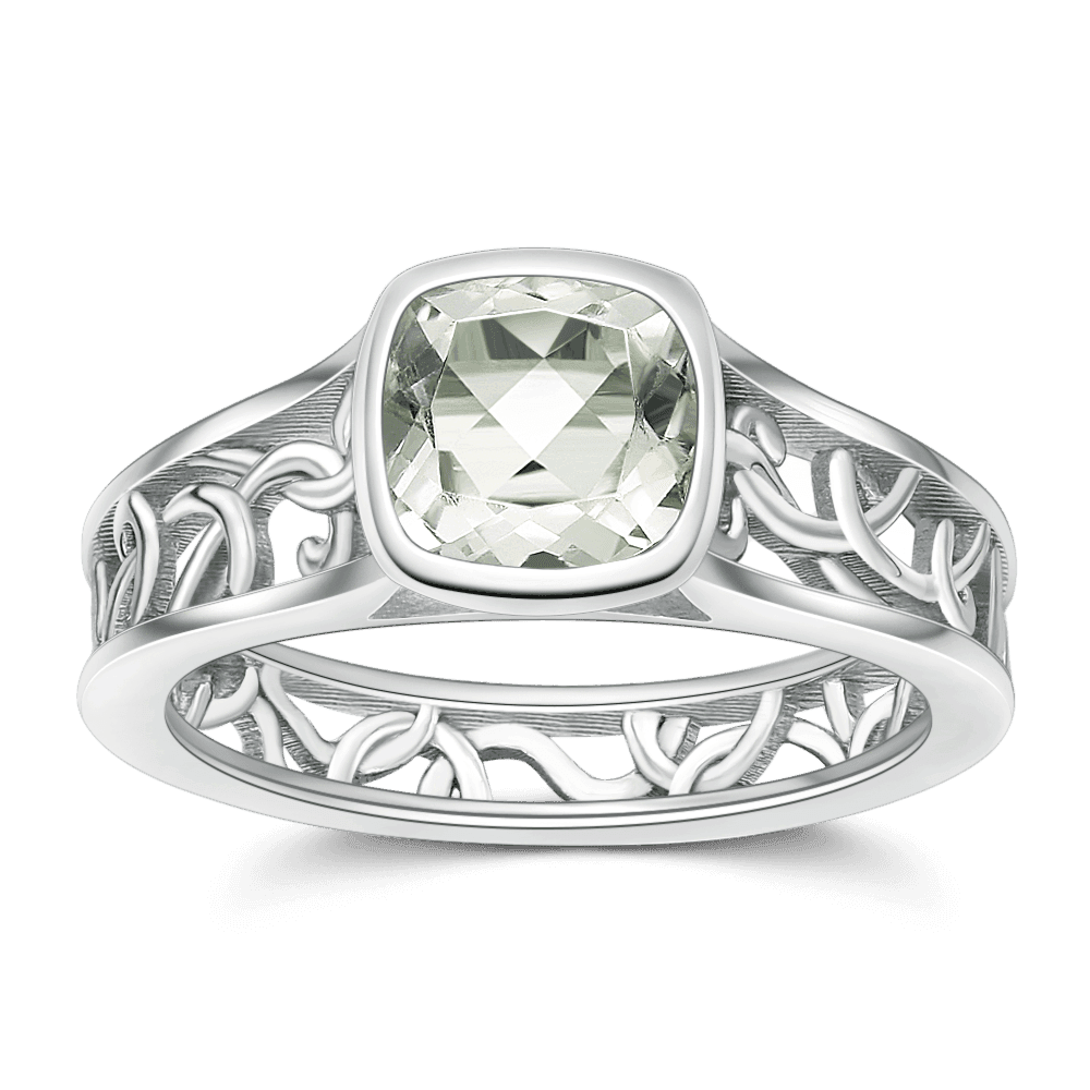 Green Crystal Wedding Ring 925 Sterling Silver For Women