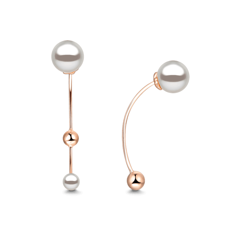 Pearl Earrings Rose Gold Plated Earrings Gifts For Girlfriend