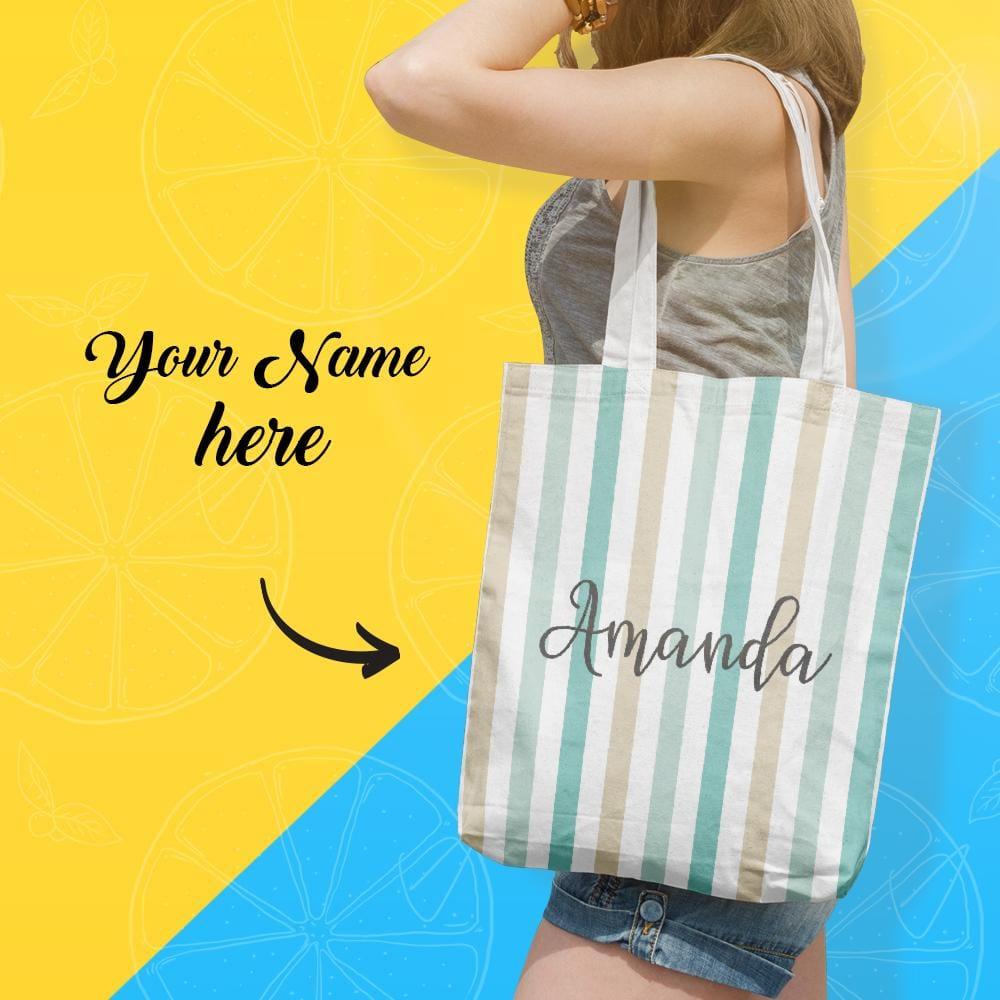 Custom Text Handbag For Woman Custom For Canvas Bag