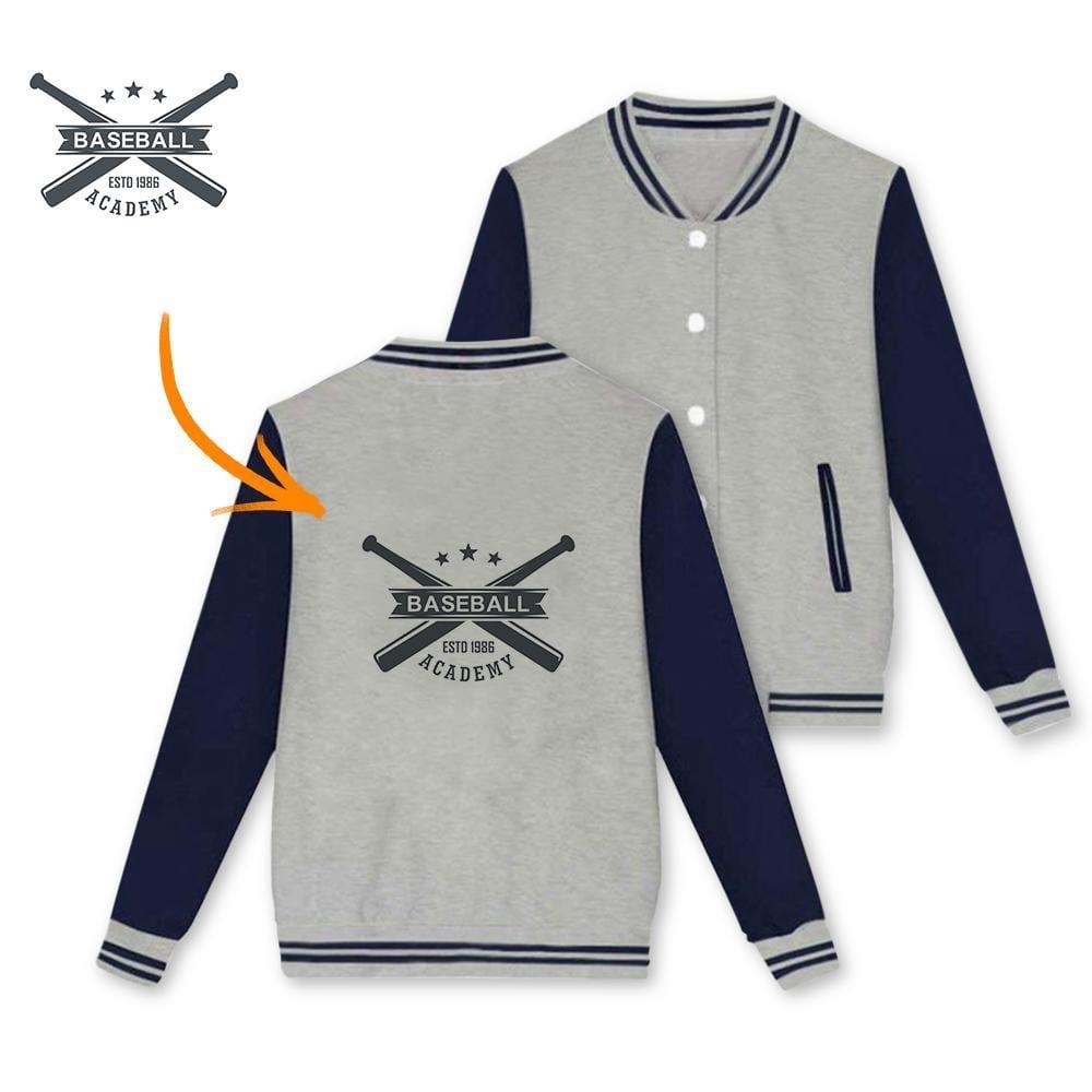 Custom Photo Baseball Jacket Sportswear Gray Black Pink Cartoon