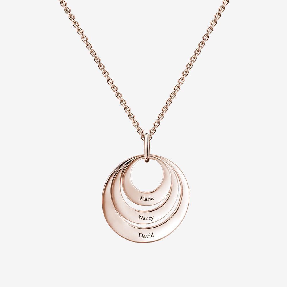 Mother's Day Necklace Three Disc Necklace Gift For Mom - 3 Names