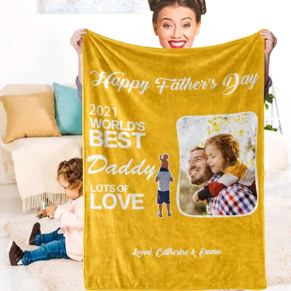 Custom Blanket Gift For Dad - "World's Best Daddy"