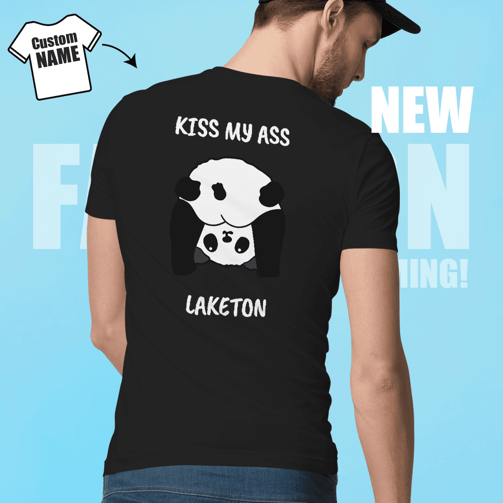 Custom Your Name T-shirt Panda Cartoon Print Shirt