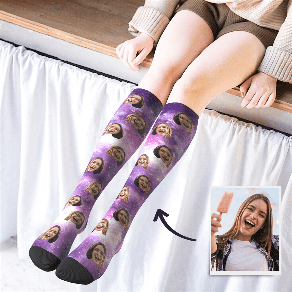 Girlfriend Gift Knee High Socks Face Socks