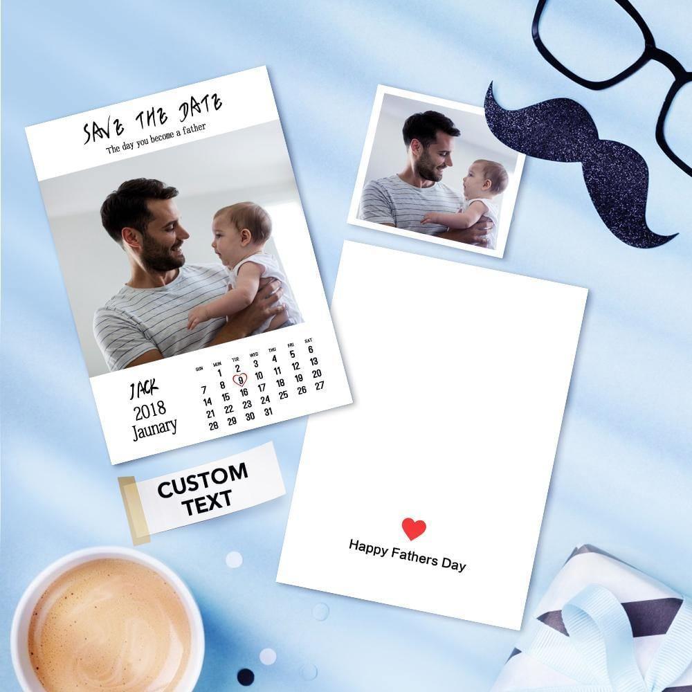 Custom Greeting Card For Dad Photo Calendar Birthday Card for Father