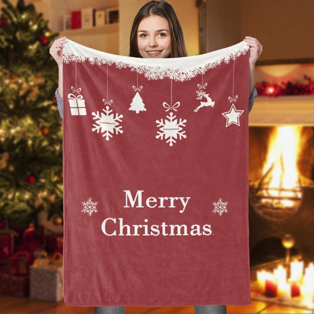 Best Friend Christmas Gifts Custom Snowflake Blanket With Name