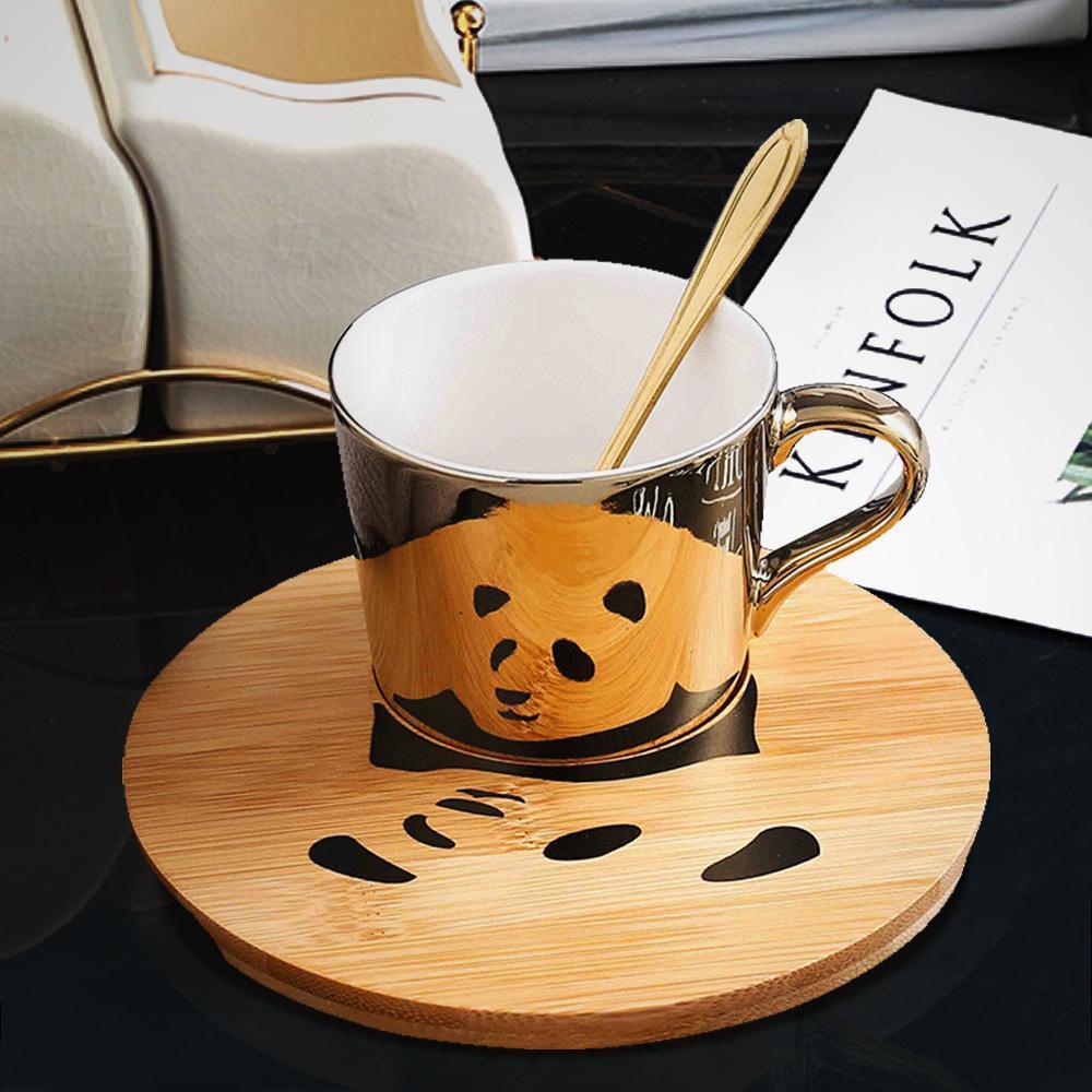 Image Coffee Cup Funny Mugs Mirror Coffee Cup Saucer Set Christmas Gifts