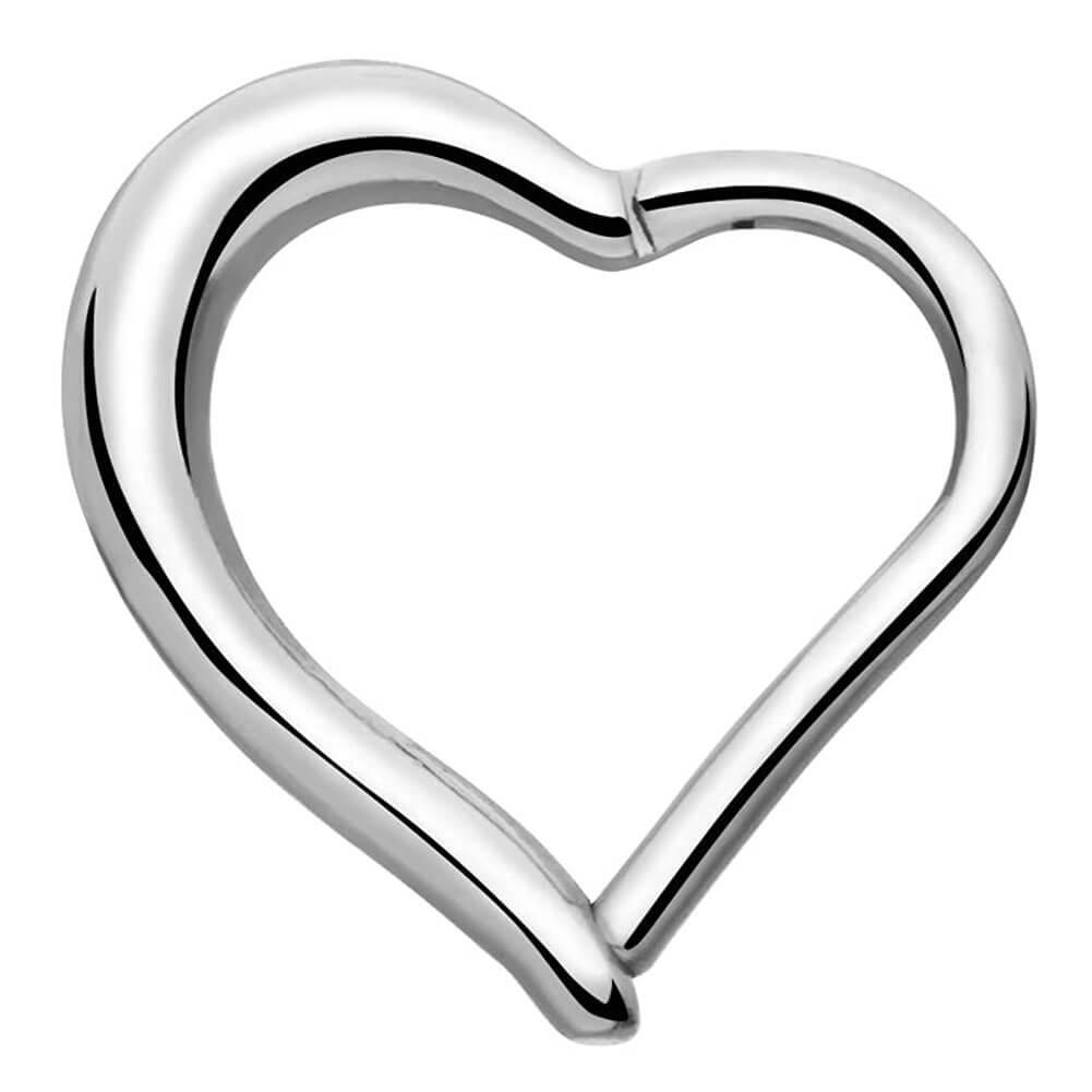 Cartilage Heart Clicker Daith Rook Helix Hoop - silver