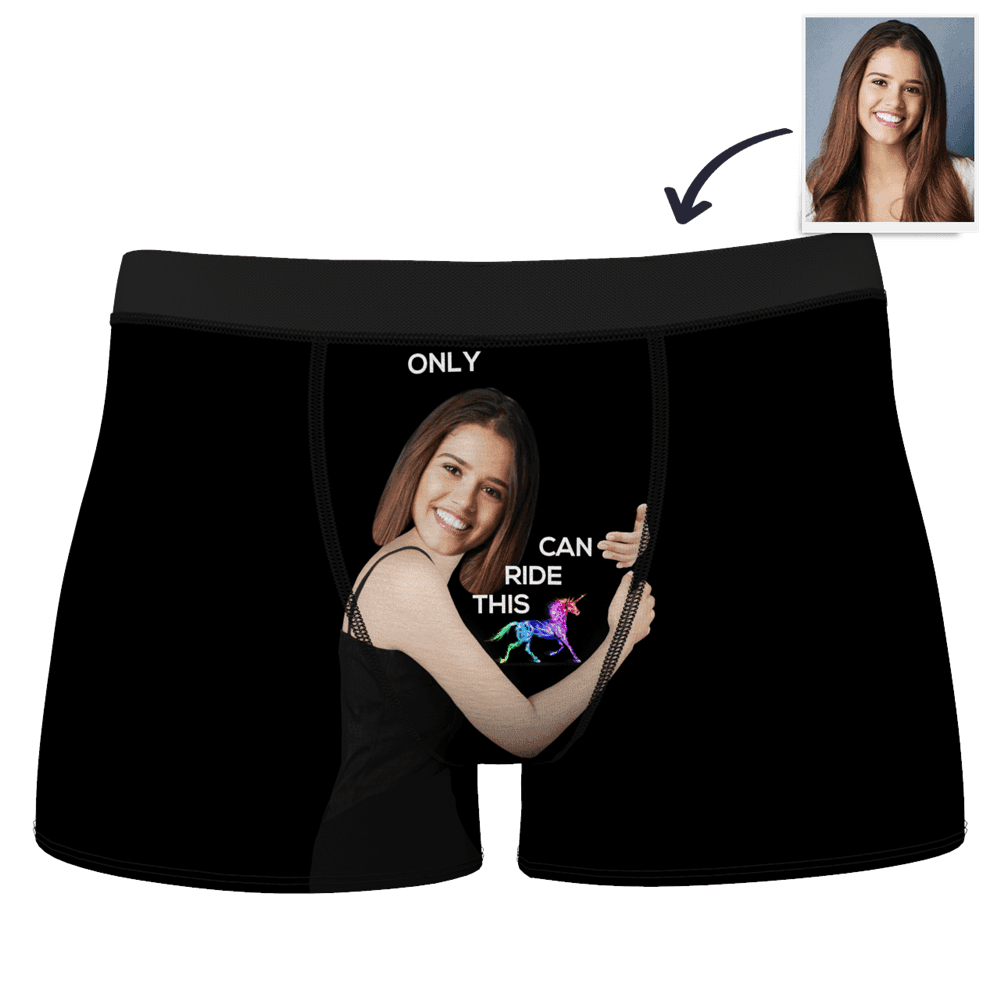Custom Girlfriend Face Boxer Shorts - Love Hug To Him