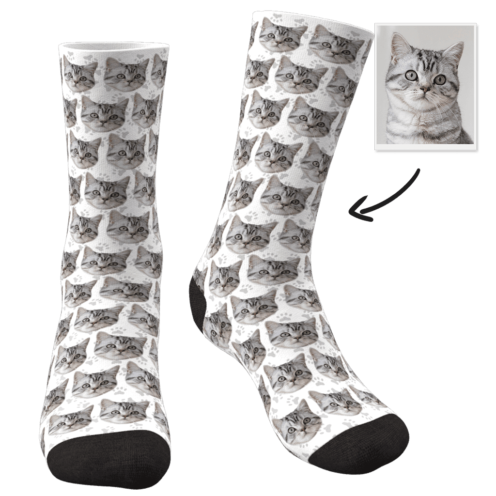 Cat Memorial Gifts Custom Face Socks Personalized Sympathy Gifts