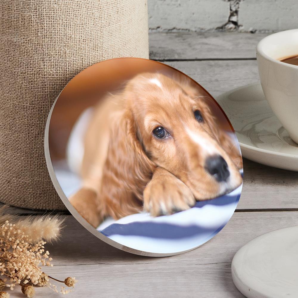 Dog Photo Coaster Gift for Pet Lover - Round