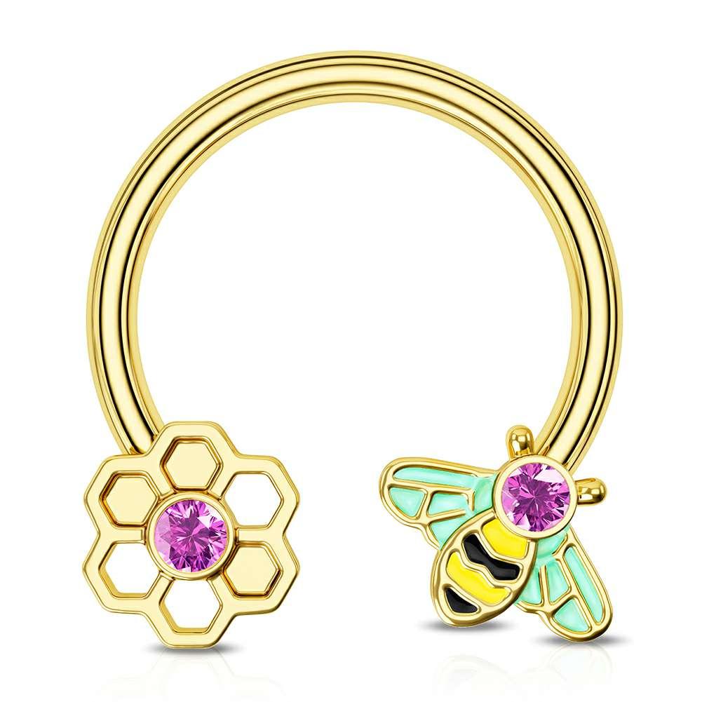 BeeFlower Horseshoe Septum Ring Daith Earrings