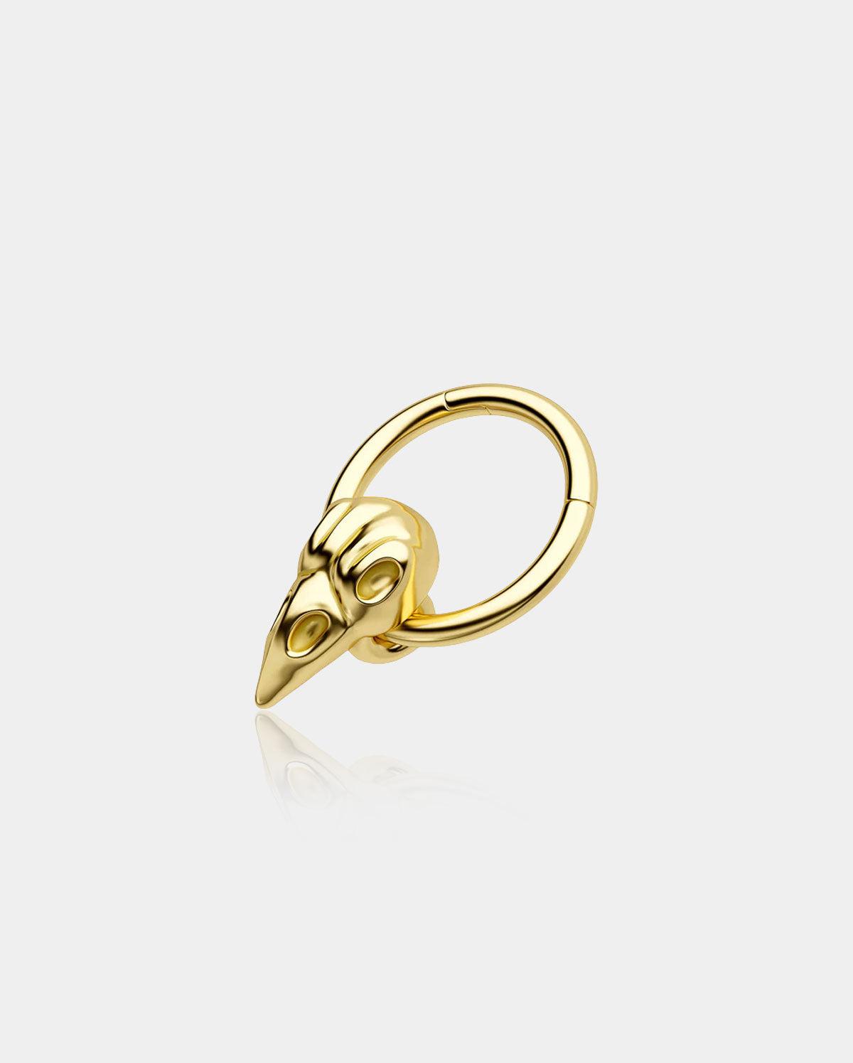 Bird Head Skull Segment Septum Ring - Gold