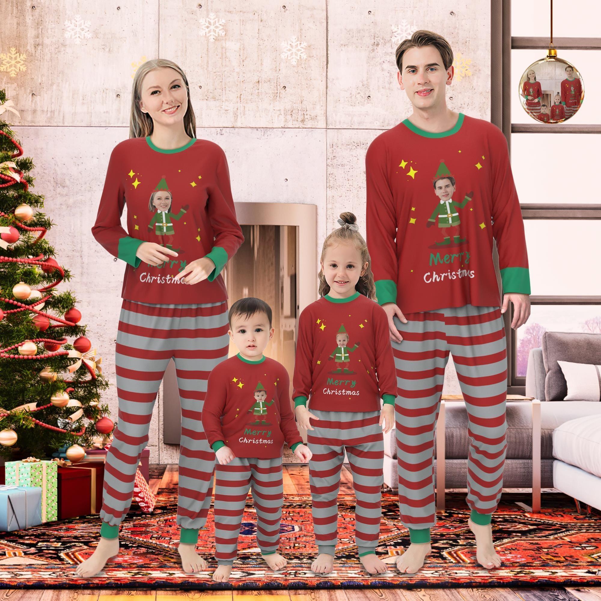 Custom Face Pajamas Christmas Photo Pj Set For Family