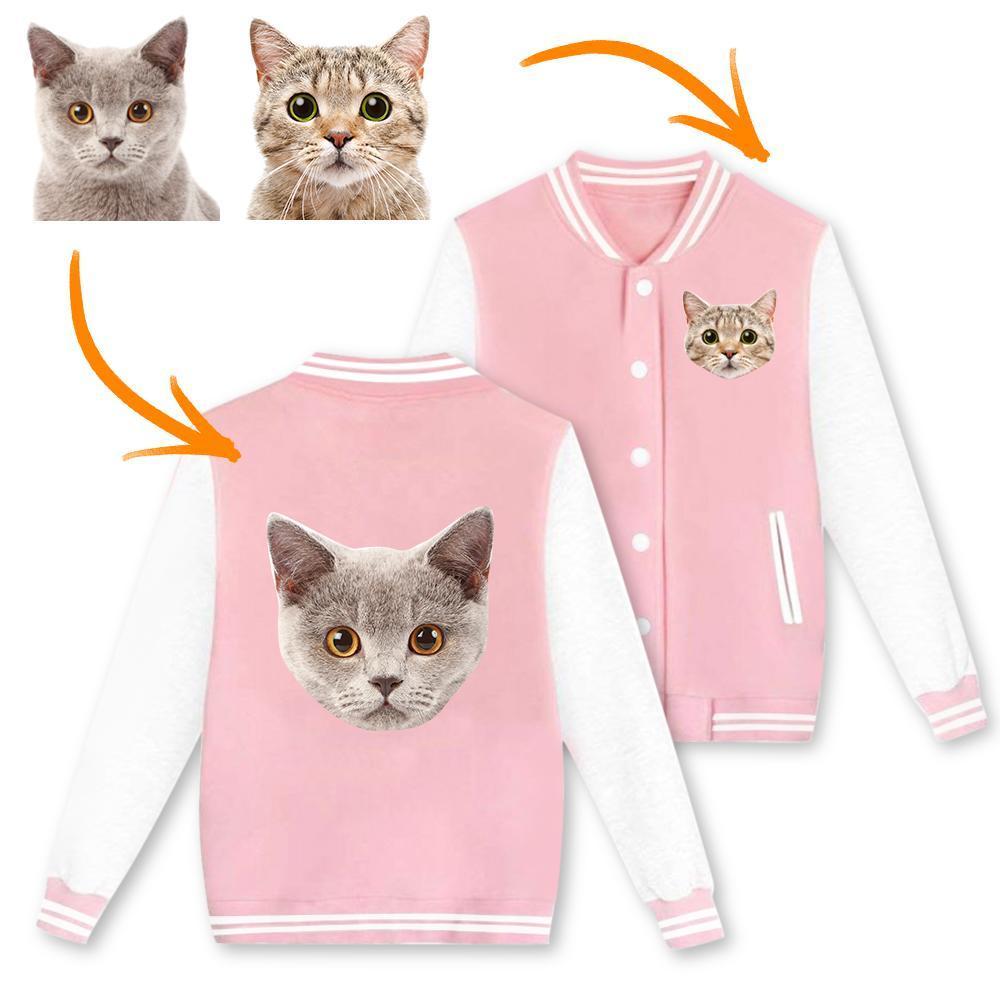 Cat Face Gift Custom Baseball Jacket - 9 Sizes
