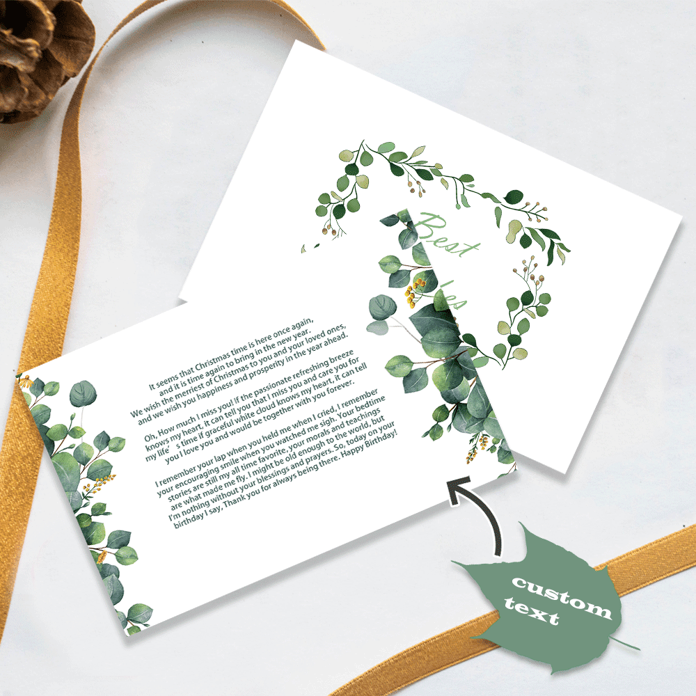 Custom Card With Message Custom Greeting Card for Any Occasions Plant