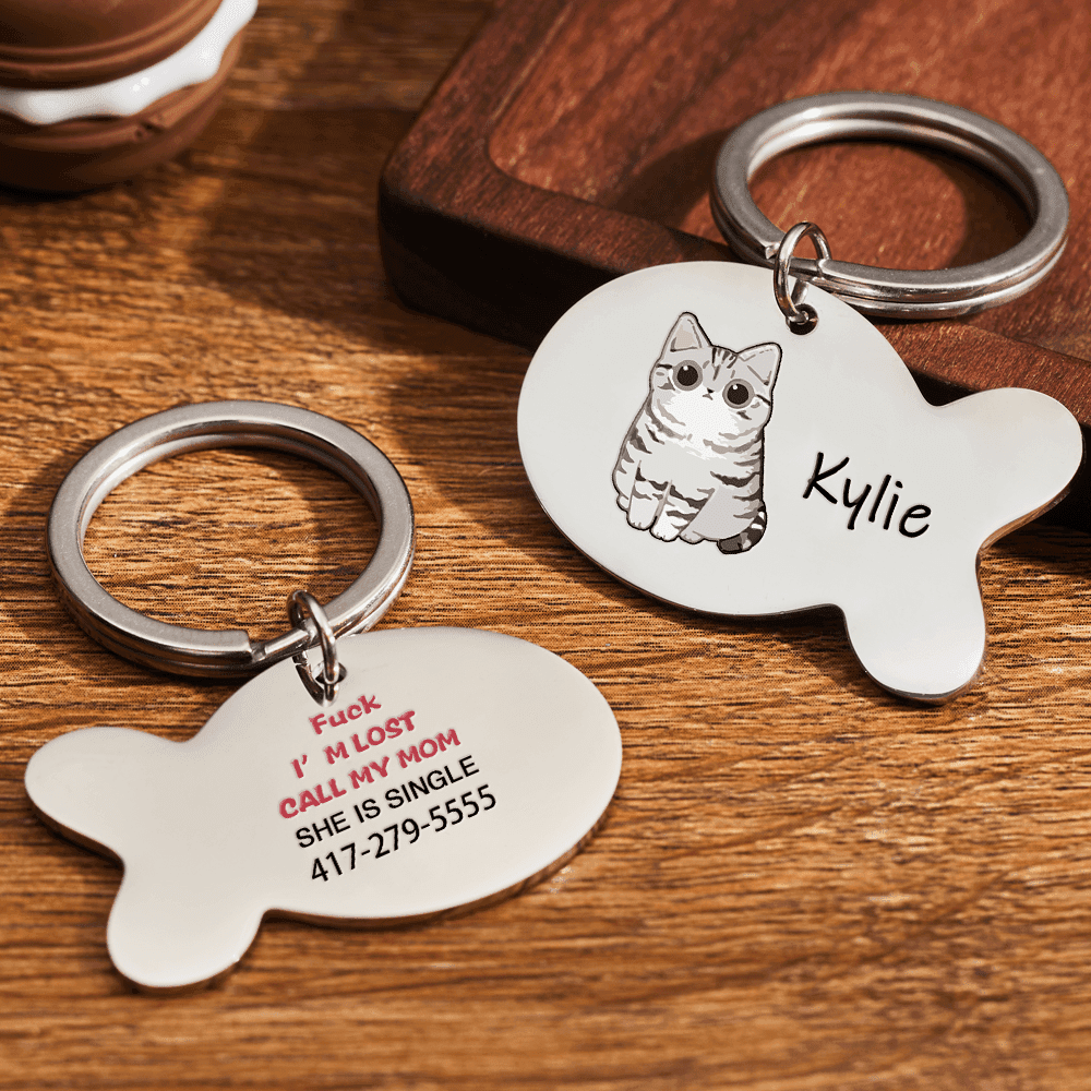 Personalised Cat Tags Cat ID Tag I am Lost Cat Tag