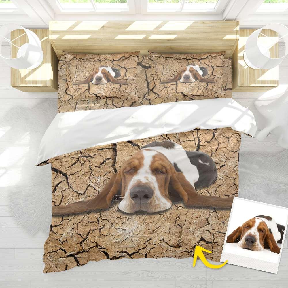 Custom Doona Cover Bed Sheet with Photo - Brown