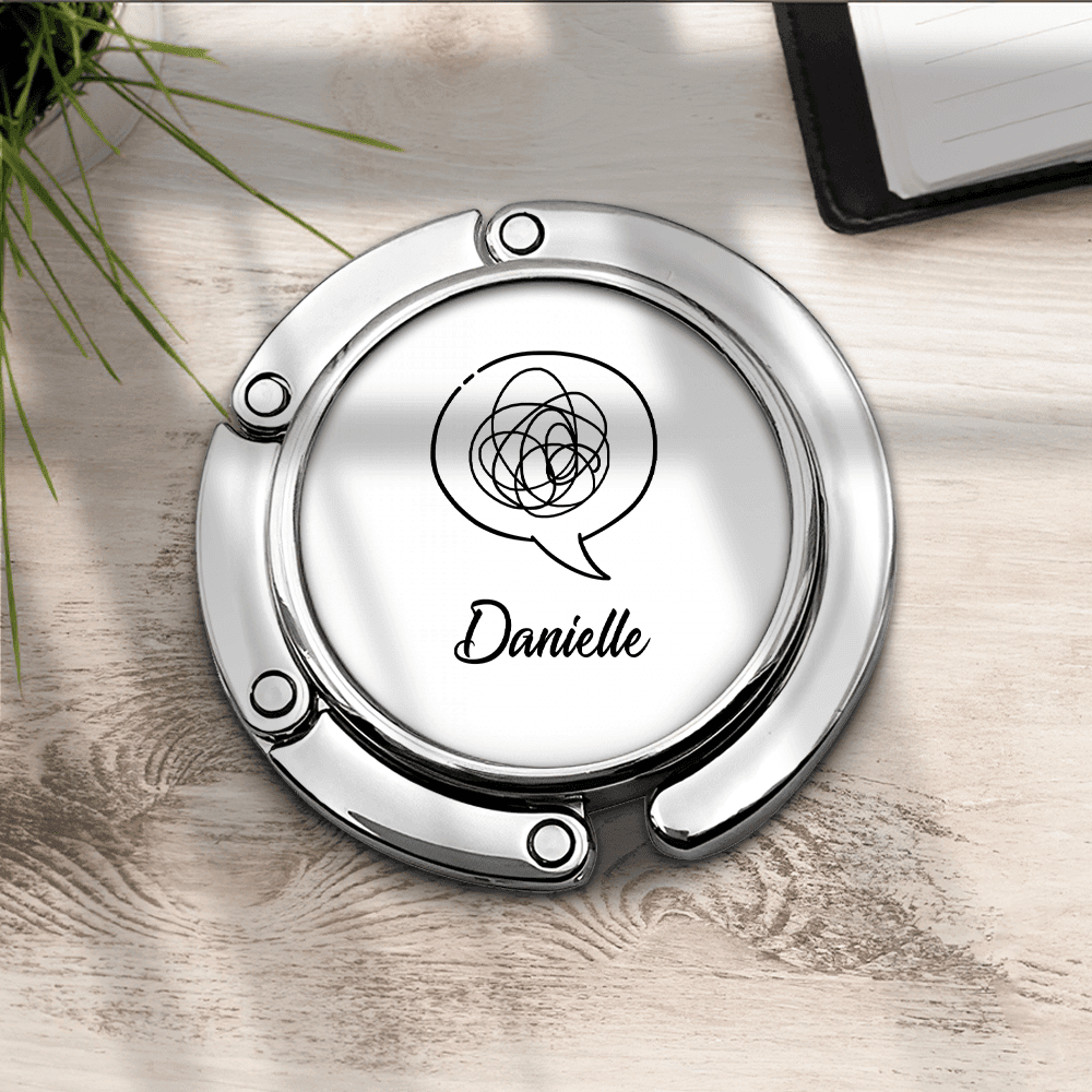 Personalized Name Bag Hook for Desk Customize Portable Bag Hook Gift For Students