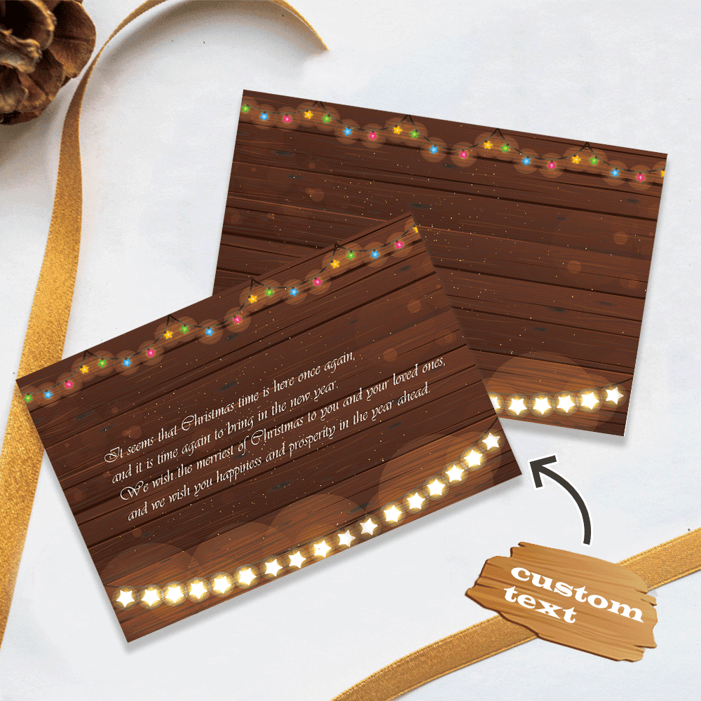 Personalized Greeting Card With Message Gifts Card Wooden Style