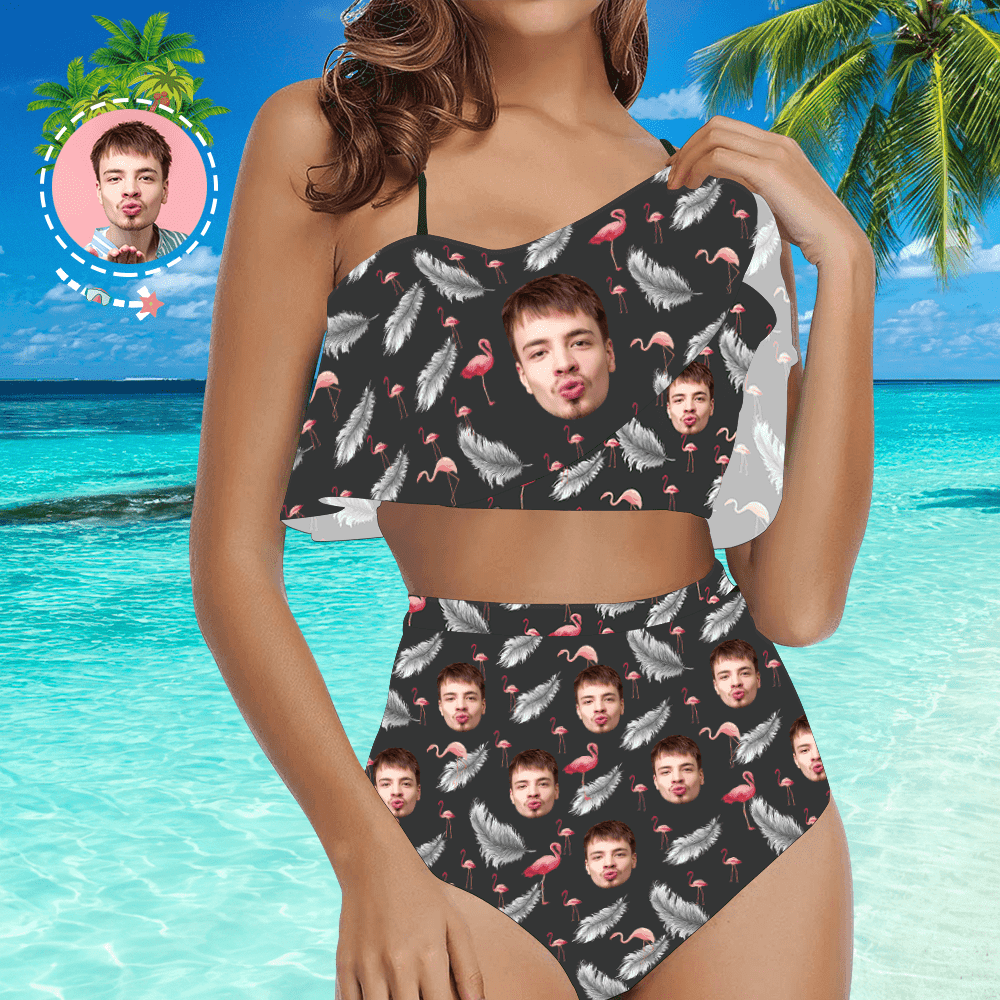 Face Bathing Suit Cute Bathing Suits Personalized Swimsuits Gift For Her - Feather & Flamingo