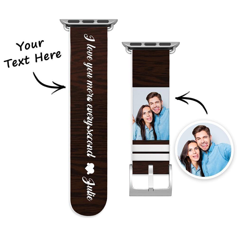 GiftLAB Personalized Apple Watch Band Photo Engraved Apple Watch Band Christmas Gifts for Boyfriend