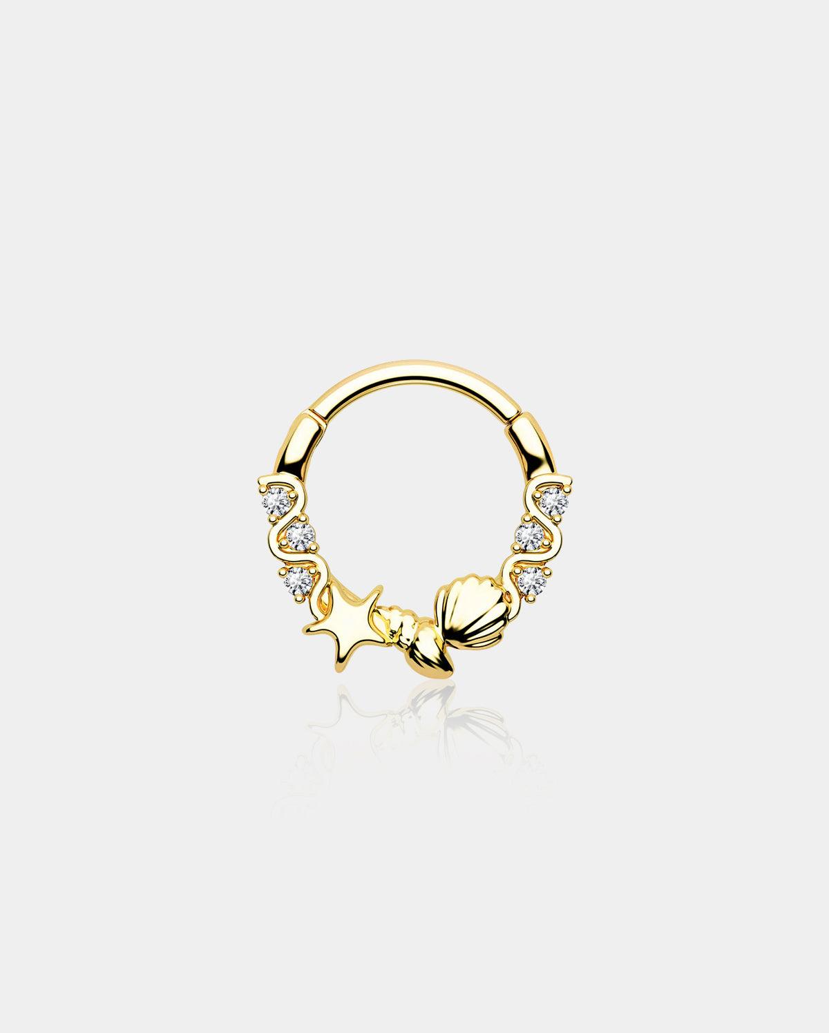 Aquarium Segment Septum Rings By Gina - Gold / 10mm