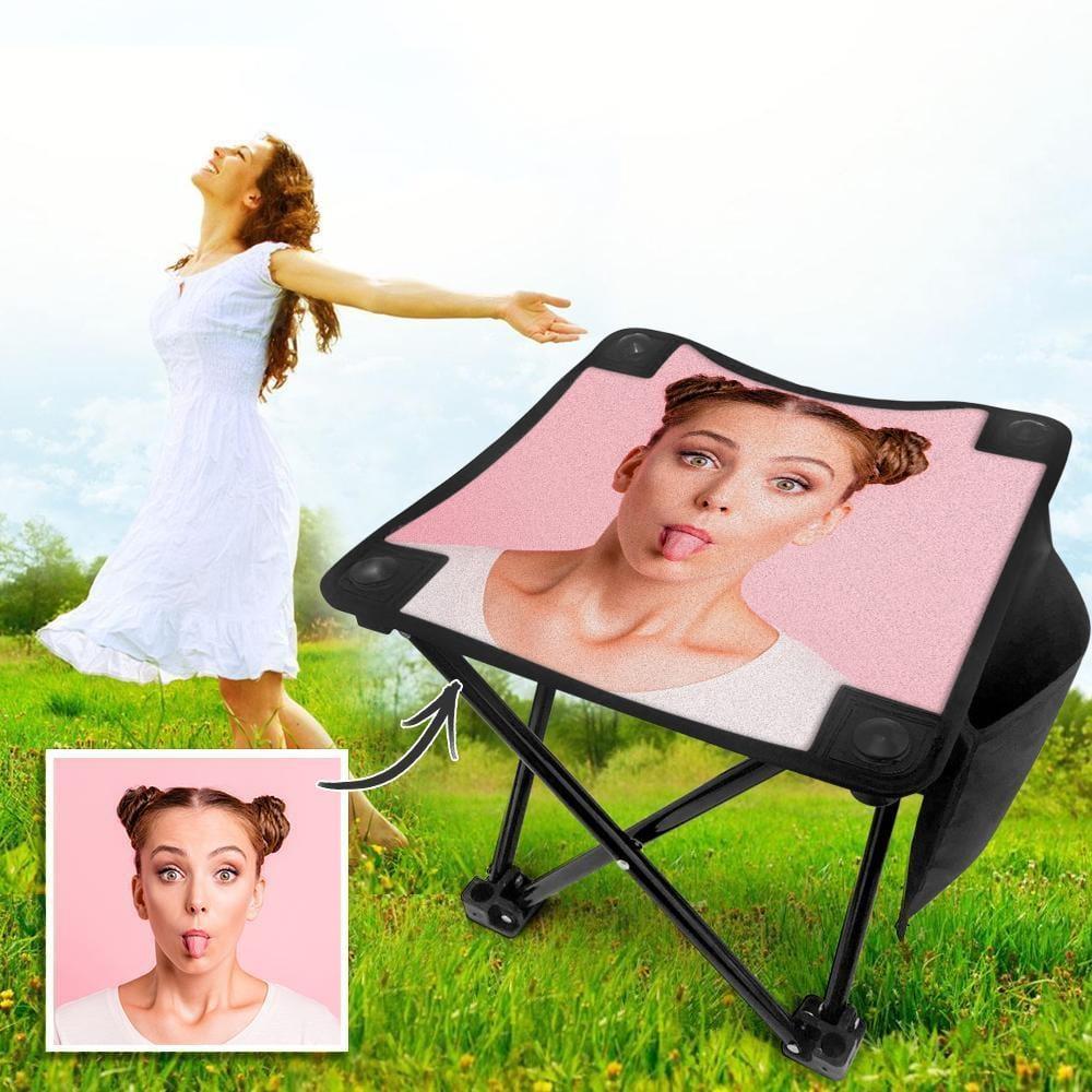 Custom Camping Stool Personalized Folding Photo Hiking Chair