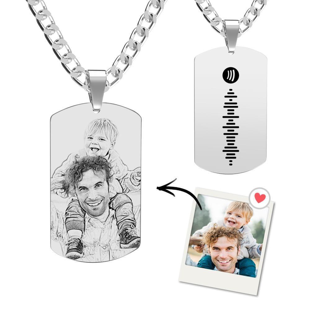 Custom Engrave Music Code Necklace Photo Necklace Gift For Girlfriend