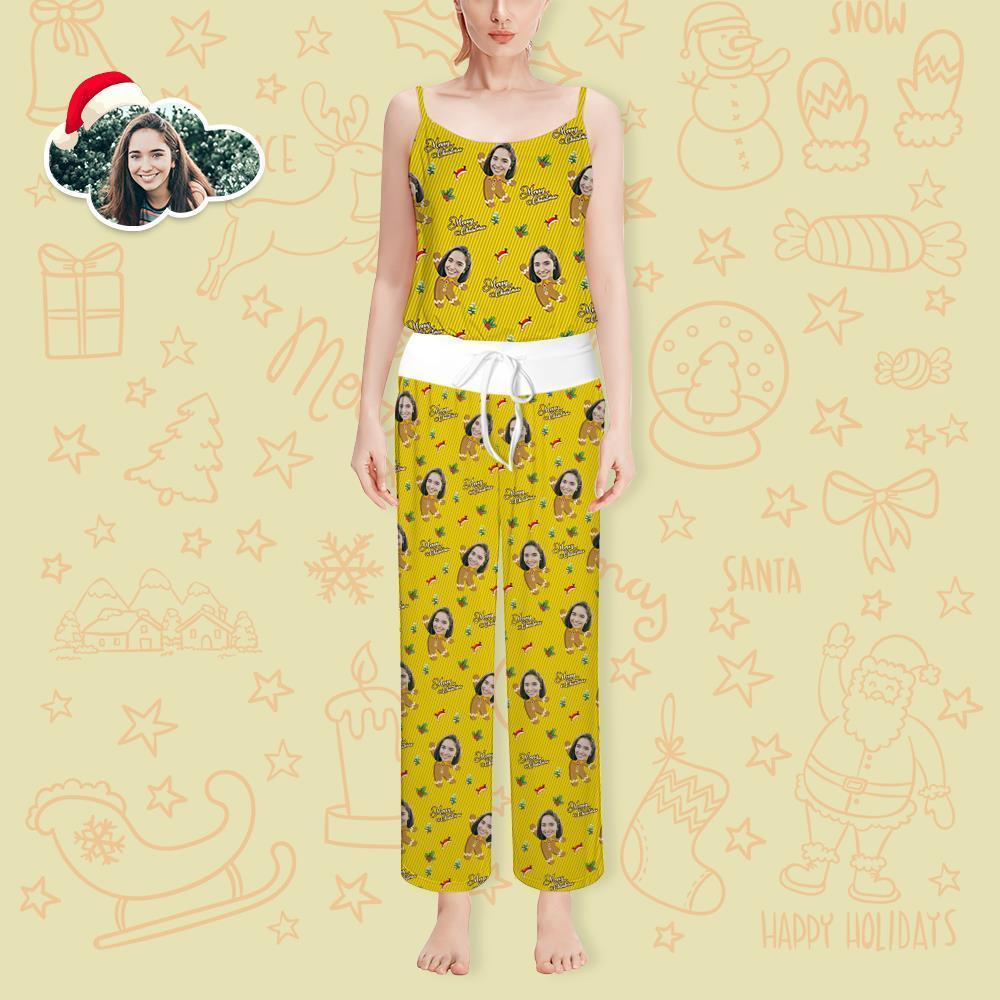 Personalized Face Camisole Gingerbread Girl Christmas Gift for Her