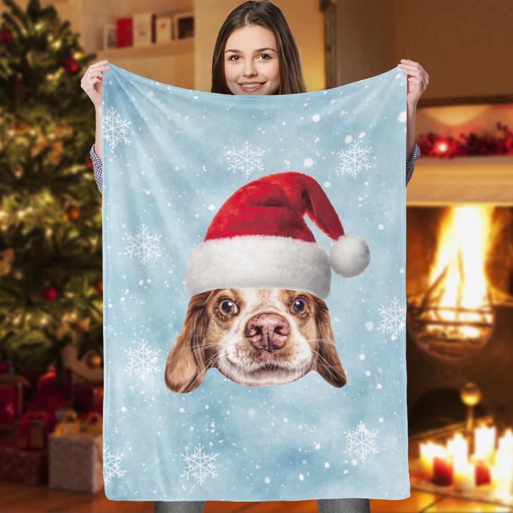Christmas Gifts for Dog Lover Custom Blanket Gift With Your Pet Face