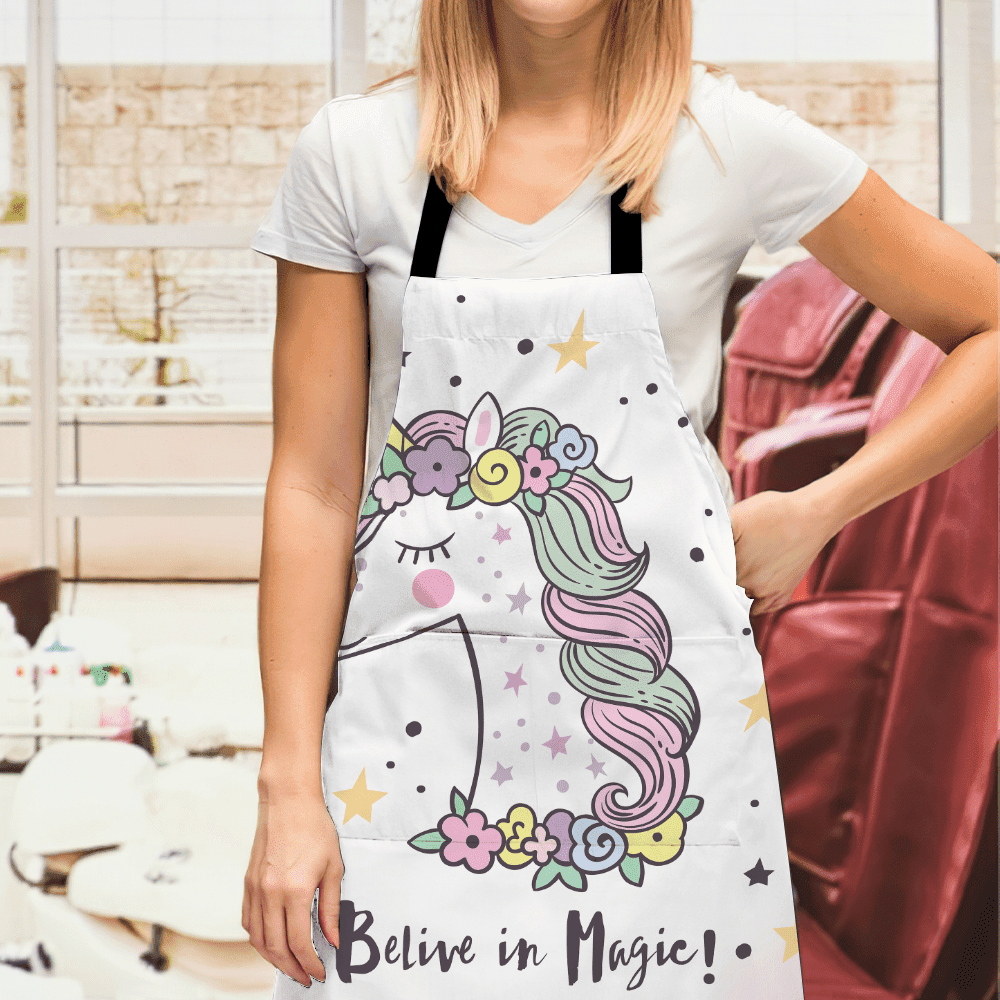 Personalized Apron Belive in Magic Fairy Unicorn Gifts for Her