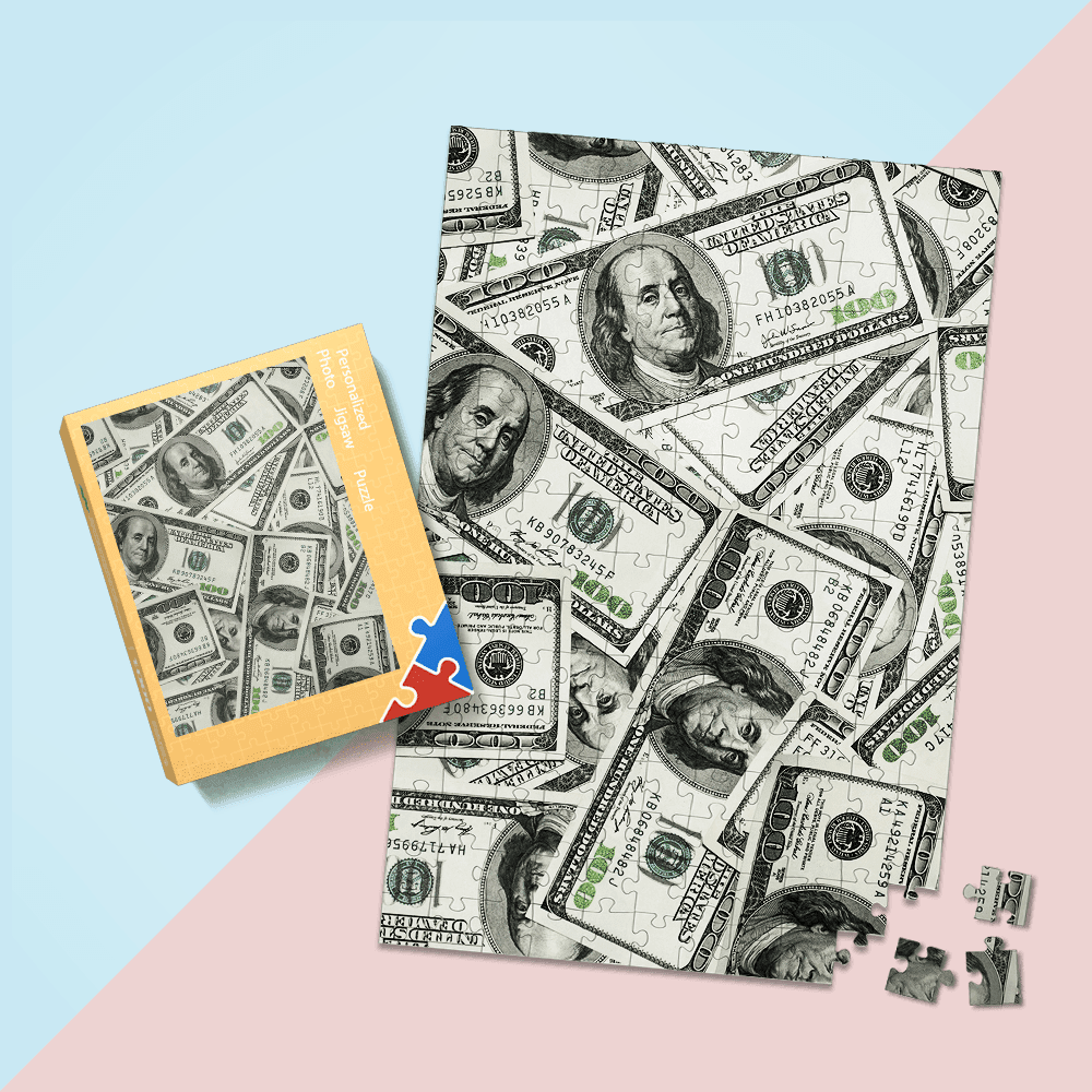 Dollar Puzzles Custom Picture Puzzles One Hundred Dollars Puzzle Gifts