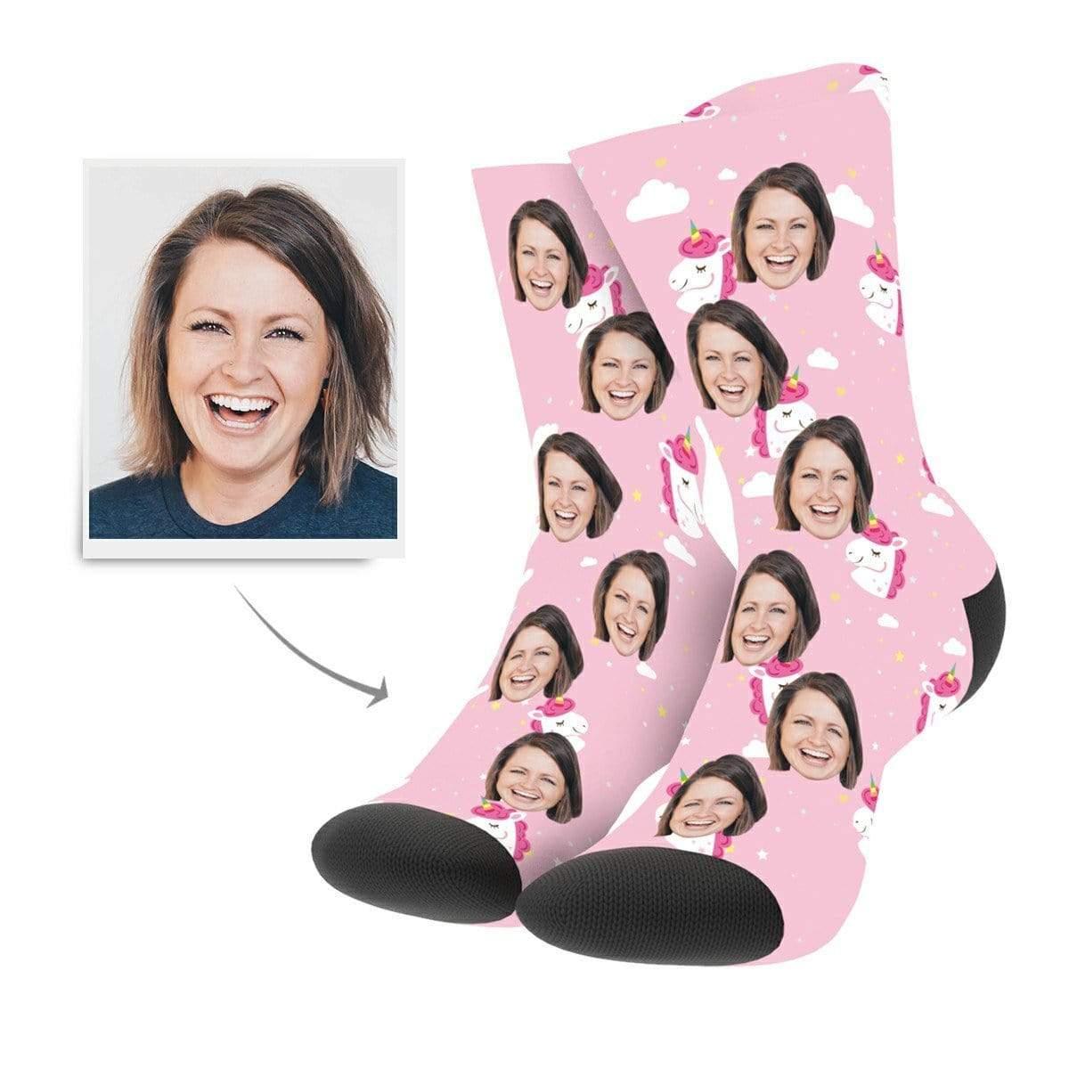 Unicorn Gift Custom Face Socks Girlfriend's Gift Christmas Gift