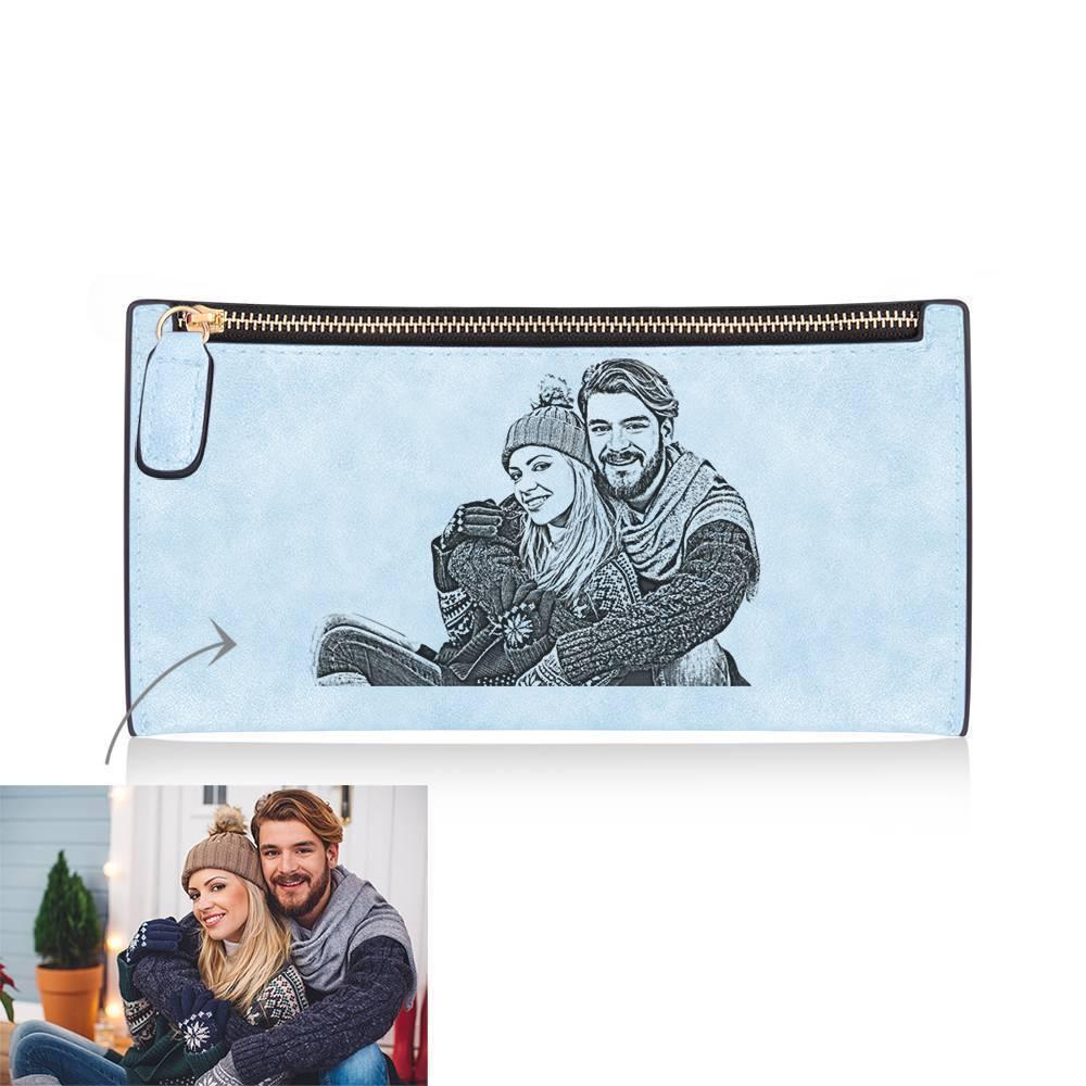 Personalized Wallet Gift For Girlfriend - Light Blue