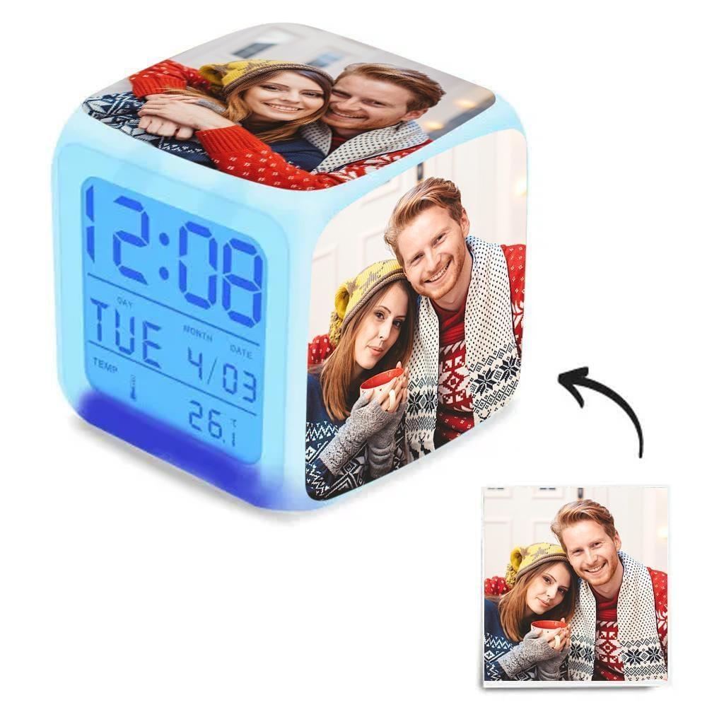 Personalized Alarm Clock Christmas Gifts Multiphoto Colorful Lights 3in*3in