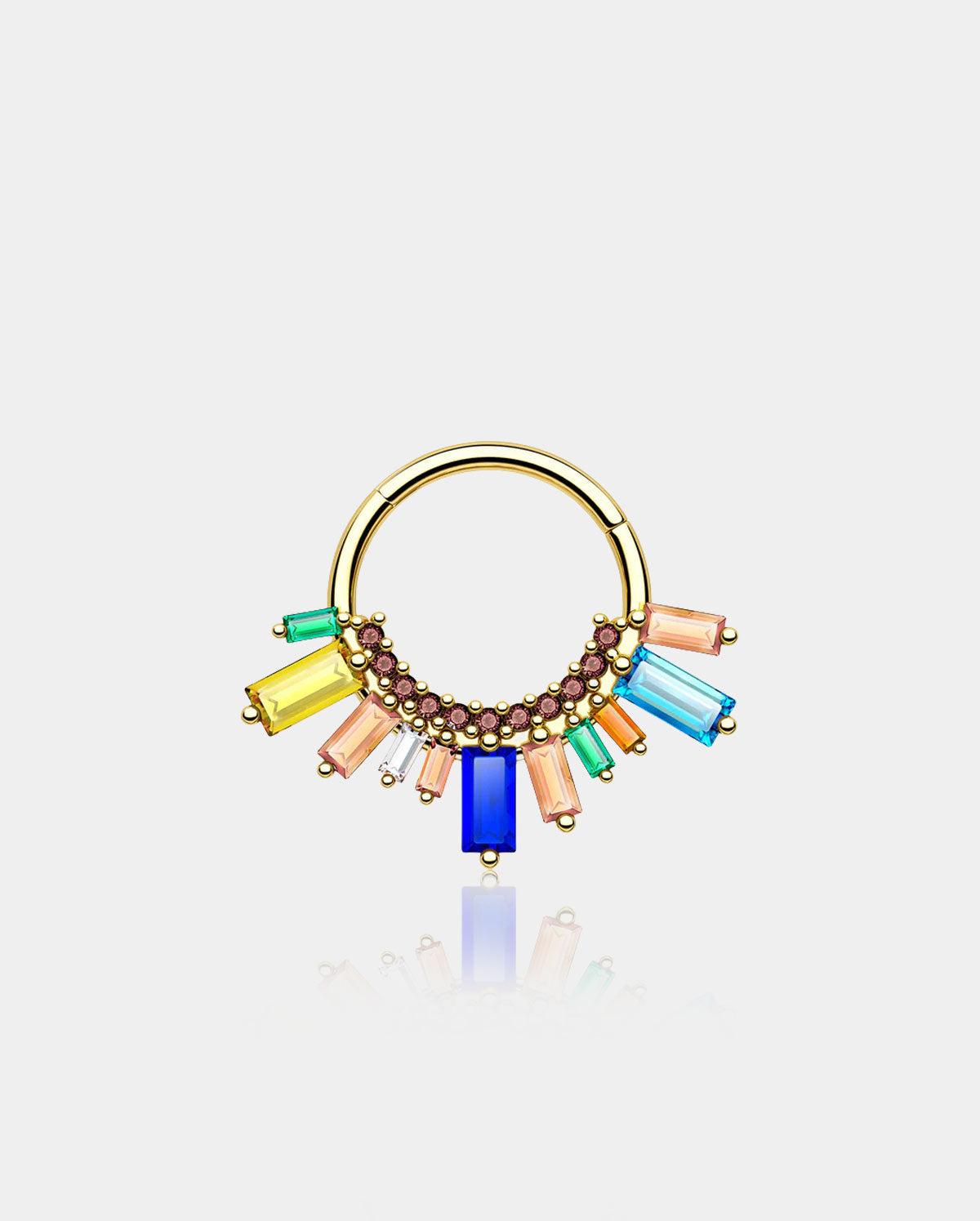 Paris Louvre CZ Gems Septum Ring Daith Earrings - 10mm