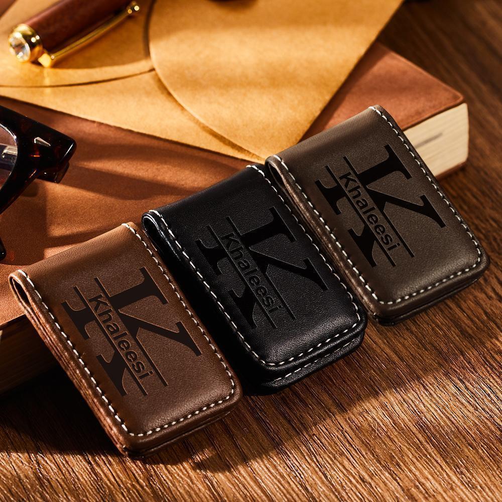 Custom Leather Money Clip Magnetic Money Clip Gifts For Husband