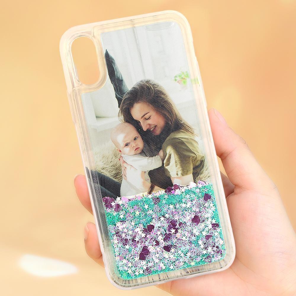 Custom Green Quicksand Photo iPhone Case