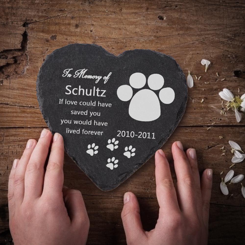 Dog Gravestone Personalized Heart Pet Memorial Plaque Pet Loss Gifts