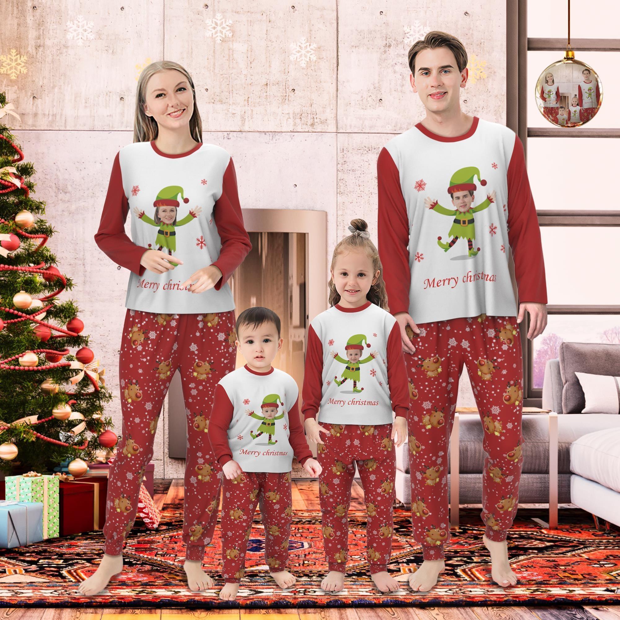 Custom Photo Pajamas Set Christmas Gift For Family