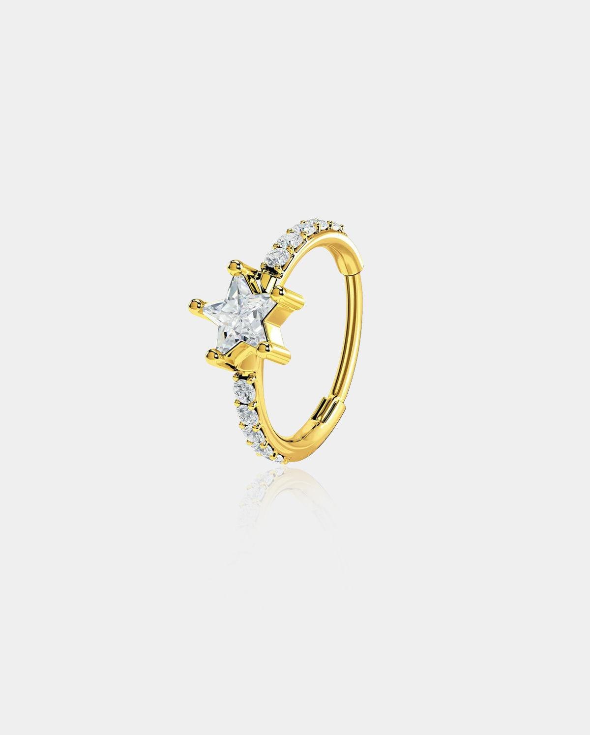 Star CZ Nose Ring - Gold