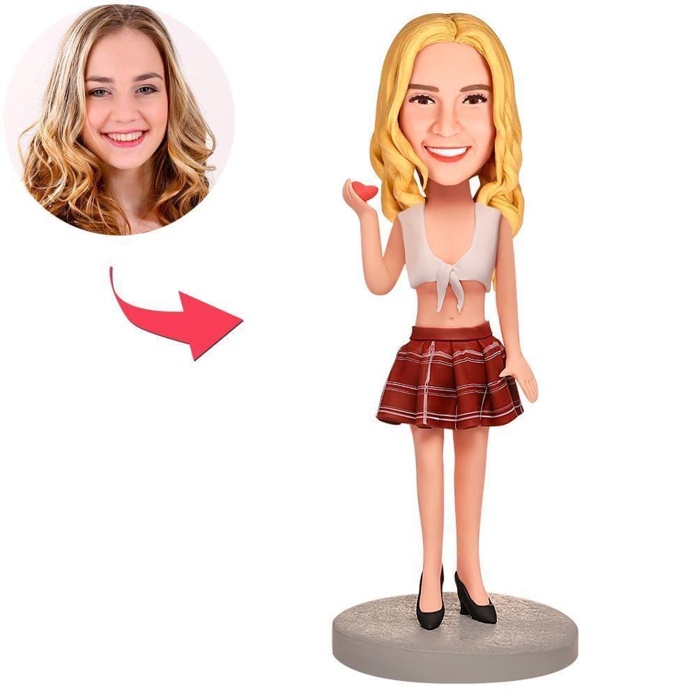 Personalized Bobblehead Sexy Skirt Girl Christmas Gifts for Her