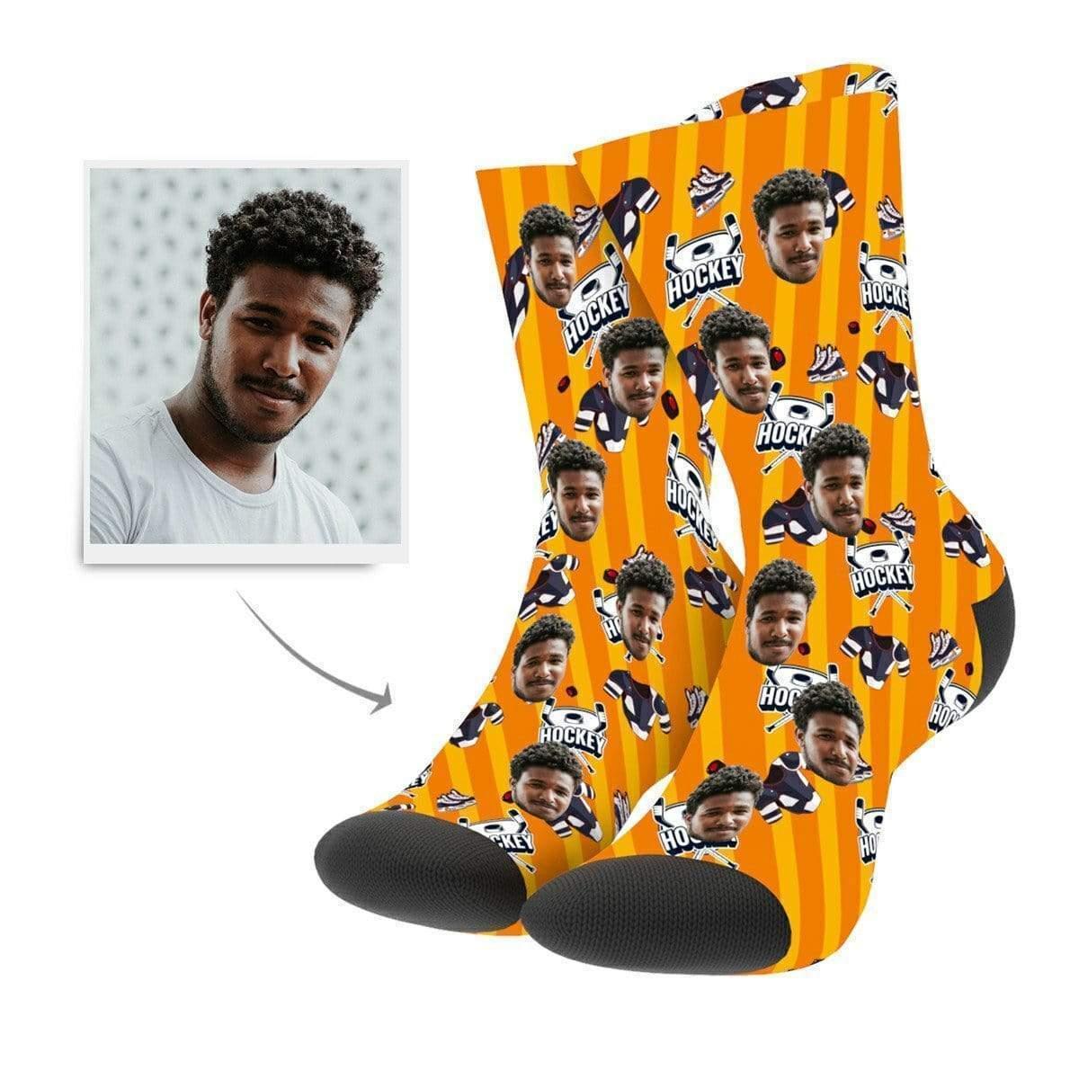 Hockey Gift Personalized Photo Socks Christmas Gift For Hocky Lovers