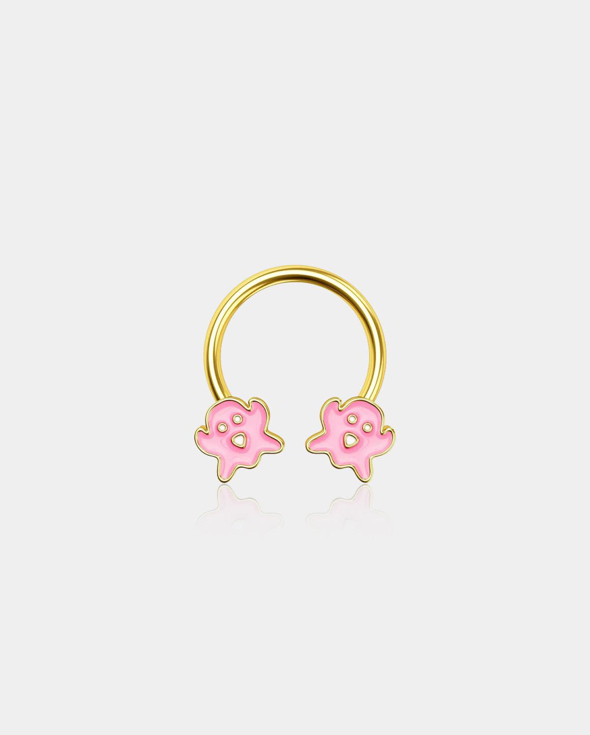 Pink Ghost Horseshoe Septum Ring